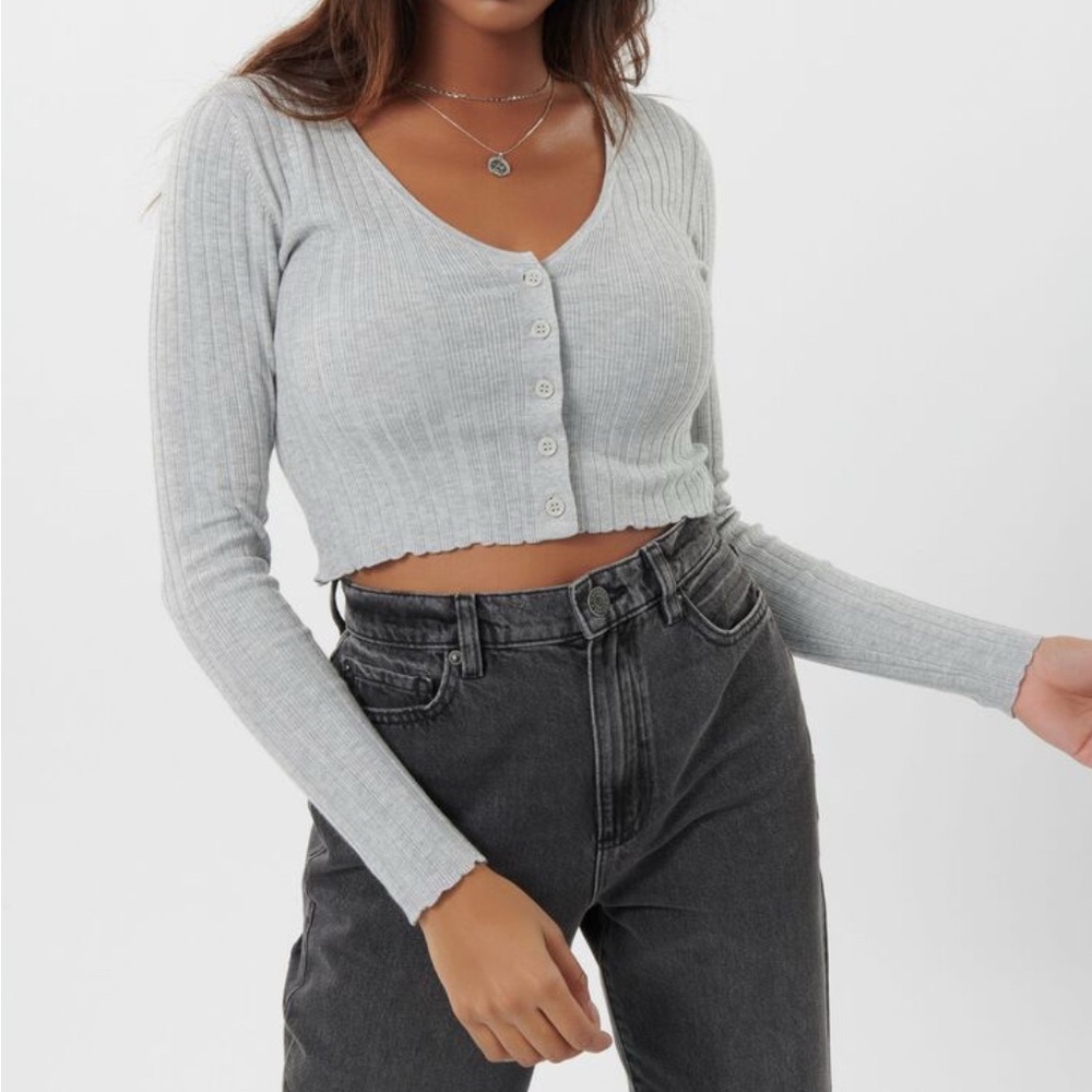 Garage Light Gray Knit Top